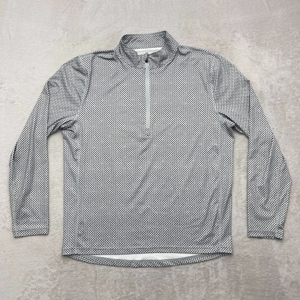 1764 Mens 1/4 Zip Golf Long Sleeve Performance Tee Medium White Outdoor